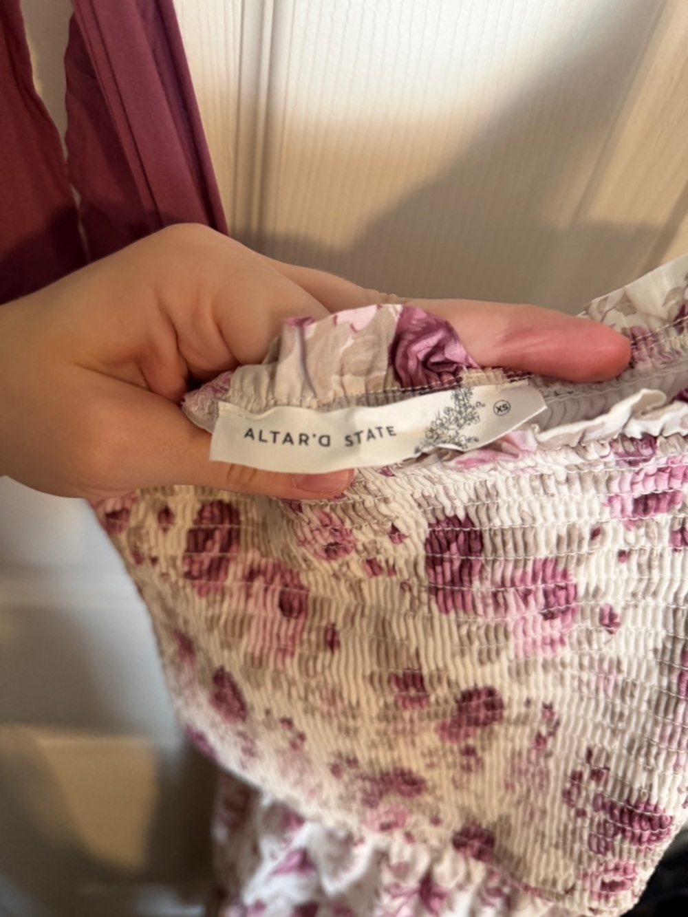 Altar’d State Floral Smocked Midi Dress Size XS Cottagecore Tie Strap - Picture 4 of 5